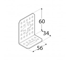 DOMAX KĄTOWNIK Z REGULACJĄ 60X30X56MM GRUBOŚĆ 2MM ZN KRD 5 4219