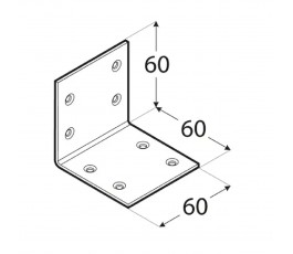 DOMAX KĄTOWNIK 60X60X60MM GRUBOŚĆ 2MM CYNK GALWANICZNY KS 3 4013