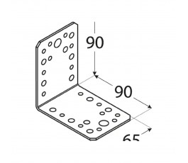  DOMAX KĄTOWNIK ŁĄCZNIKOWY 90X90X65MM GRUBOŚC 2,5MM ZN KL 4 4074