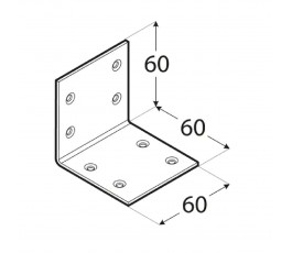 DOMAX KĄTOWNIK UNIWERSALNY 60X60X60MM GRUBOŚĆ 2MM ZN KSO 3 40134