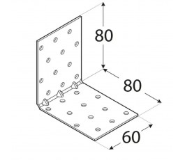 DOMAX KĄTOWNIK MONTAŻOWY 80X80X60MM GRUBOŚĆ 1.5MM ZN KMP 8 4138