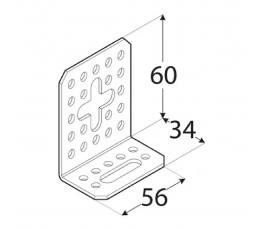 DOMAX KĄTOWNIK Z REGULACJĄ  60X34X56MM GRUBOŚĆ 2MM ZN KRD 6 4220