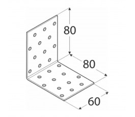 DOMAX KĄTOWNIK MONTAŻOWY 80X80M60MM GRUBOŚĆ 2MM ZN KM 8 4108