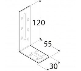  DOMAX KĄTOWNIK Z REGULACJĄ 120X55X30MM GRUBOŚĆ 2MM ZN KRD 4 4218
