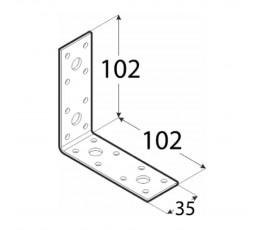 DOMAX KĄTOWNIK WĄSKI 102X102X35MM GRUBOŚĆ 2.5MM ZN KL 6 4076