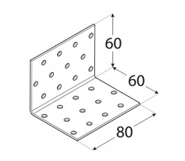 DOMAX KĄTOWNIK MONTAŻOWY 60X60X80MM GRUBOŚĆ 2MM ZN KM 5 4105