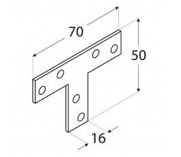 DOMAX KĄTOWNIK TYPU T 70X50X16MM GRUBOŚĆ 2MM CYNK GALWANICZNY KT 1 4626