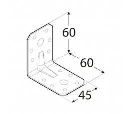 DOMAX KĄTOWNIK Z PRZETŁOCZENIEM 60X60X40MM GRUBOŚĆ 2MM ZN KPL 6 4056