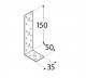 DOMAX KĄTOWNIK ŁĄCZNIKOWY WĄSKI 150X50X35MM GRUBOŚĆ 2.5MM ZN KL 3 4073