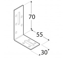 DOMAX KĄTOWNIK 70X55X30MM GRUBOŚĆ 2MM ZN KRD 2 4216