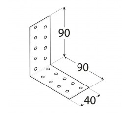  DOMAX KĄTOWNIK MONTAŻOWY 90X90X40MM GRUBOŚĆ 2.5MM ZN KM 16 4116