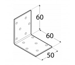 DOMAX KĄTOWNIK 60X60X50MM GRUBOŚĆ 2MM ZN KM 18 4118