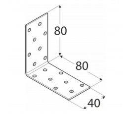 DOMAX KĄTOWNIK MONTAŻOWY 80X80X40MM GRUBOŚĆ 2MM ZN KM 7 4107