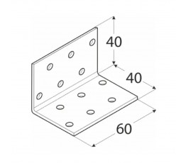 DOMAX KĄTOWNIK MONTAŻOWY 40X40X60MM GRUBOŚĆ 2MM ZN KM 2 4102