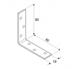  DOMAX KĄTOWNIK WĄSKI 80X80X19MM GRUBOŚĆ 2MM ZN KW 80 448561