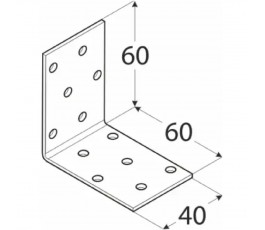  DOMAX KĄTOWNIK MONTAŻOWY 60X60X40MM GRUBOŚĆ 2MM ZN KM 3 4103