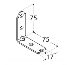  DOMAX KĄTOWNIK WĄSKI 75X75X17MM GRUBOŚĆ 2MM CYNK GALWANICZNY KW 4 4004