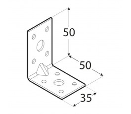 DOMAX KĄTOWNIK Z PRZETŁOCZENIEM 50X50X35MM GRUBOŚĆ 2MM ZN KPL 5 4055