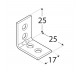 DOMAX KĄTOWNIK WĄSKI Z PRZETŁOCZENIEM 25X25X17MM GRUBOŚĆ 1.5MM CYNK GALWANICZNY 1 4001