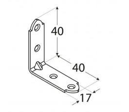 DOMAX KĄTOWNIK WĄSKI Z PRZETŁOCZENIEM 40X40X17MM GRUBOŚĆ 2MM KW 2 4002