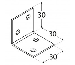 DOMAX KĄTOWNIK 30X30X30MM GRUBOŚĆ 1.5MM CYNK GALWANICZNY KS 1 4011