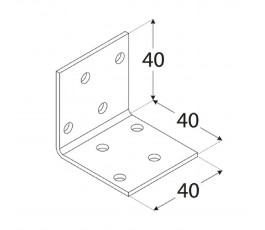 DOMAX KĄTOWNIK MONTAŻOWY 40X40X40MM GRUBOŚĆ 2MM ZN KM 1 4101