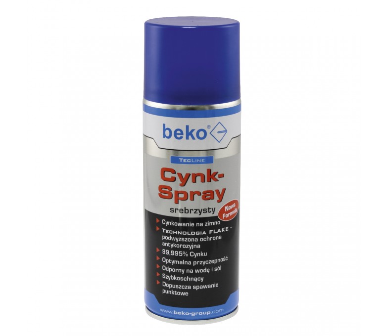 BEKO SPRAY-CYNK TECLINE ZABEZPIECZENIE PRZED KOROZJĄ SREBRZYSTY POJEMNOŚĆ 400ML 2951400