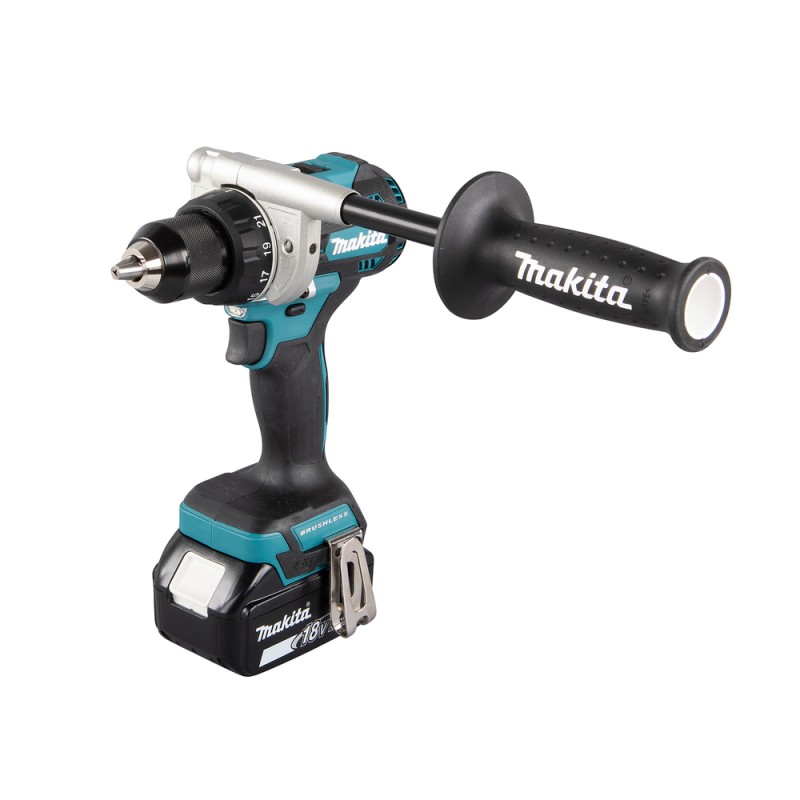 MAKITA AKUMULATOROWA WIERTARKO-WKRĘTARKA LXT 18V 130/65NM + 2 AKUMULATORY 5AH + ŁADOWARKA + AKCESORIA + WALIZKA DDF486RTJ